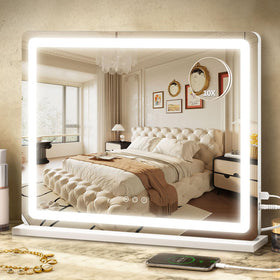 ROLOVE 23x18 large vanity mirror with lights front view