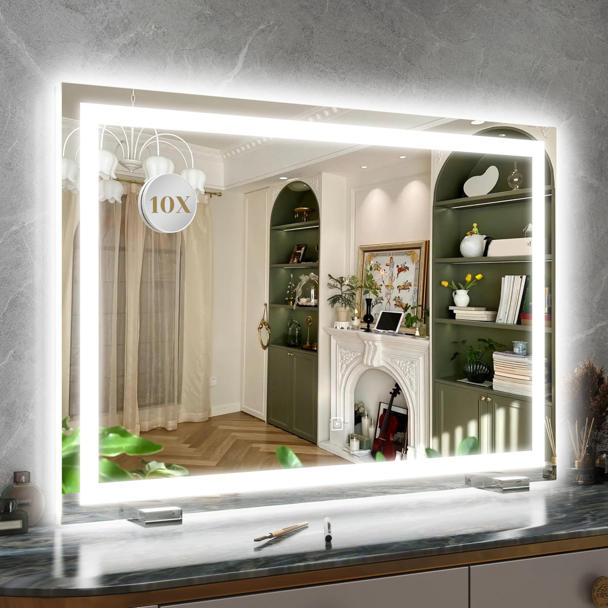 ROLOVE 32x22 Lighted Vanity Mirror front view