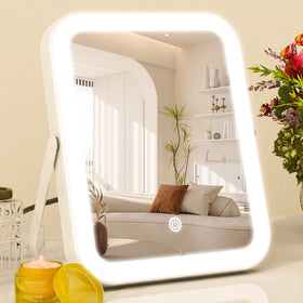 ROLOVE 8x10 Inch Lighted Vanity Mirror front view with USB port