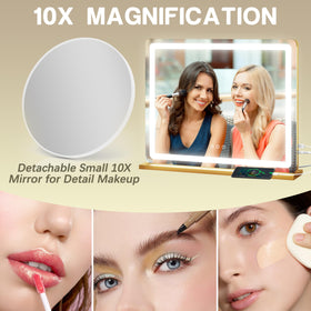 ROLOVE gold vanity mirror mounted on a wall