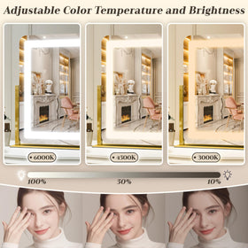 ROLOVE Gold Vanity Mirror on a stylish vanity table