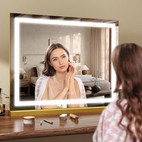 ROLOVE Gold Vanity Mirror packaging and accessories