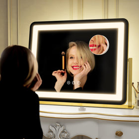 ROLOVE Gold Vanity Mirror with cool light setting