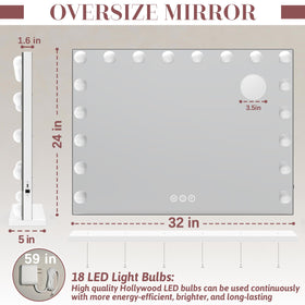 ROLOVE Hollywood vanity mirror side view with adjustable brightness controls