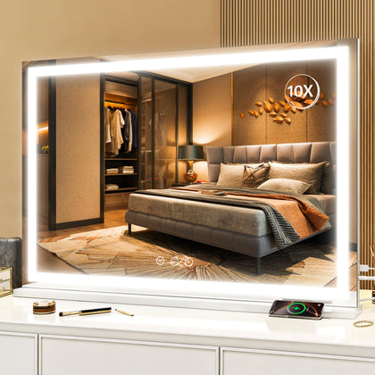 ROLOVE Large Vanity Mirror front view with lights