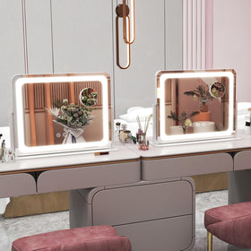 ROLOVE Large Vanity Mirror showing cool light setting