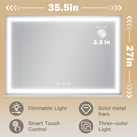 ROLOVE Large Vanity Mirror with detachable base