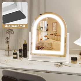 ROLOVE Lighted Makeup Mirror displaying warm light setting
