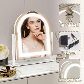 ROLOVE Lighted Makeup Mirror showing cool light setting