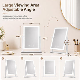 ROLOVE lighted makeup mirror showing natural light setting