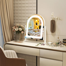 ROLOVE Lighted Makeup Mirror side view showing detachable base