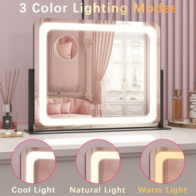 ROLOVE Lighted Vanity Mirror side view showing 360-degree rotation