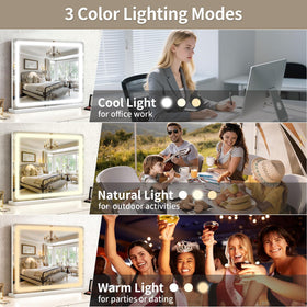 ROLOVE mirror with touch control feature close-up