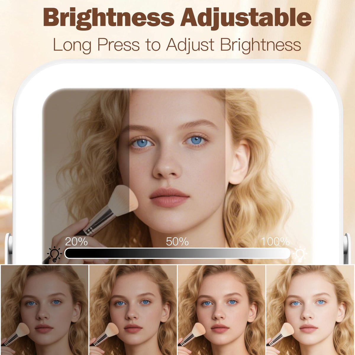 ROLOVE Travel Makeup Mirror close-up of Type-C charging port