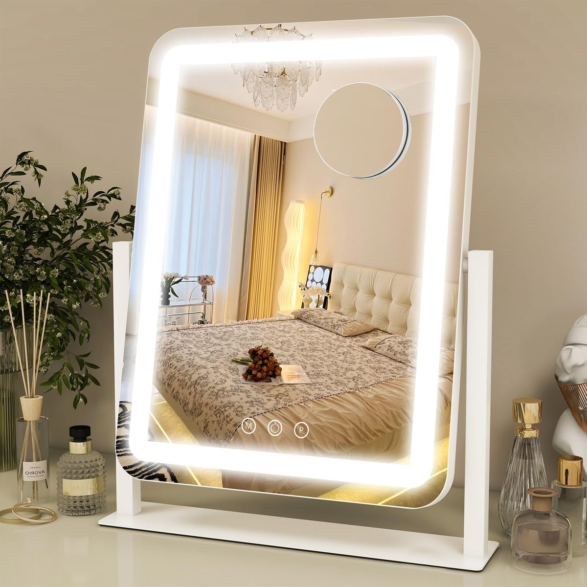 ROLOVE Vanity Mirror front view with lights on