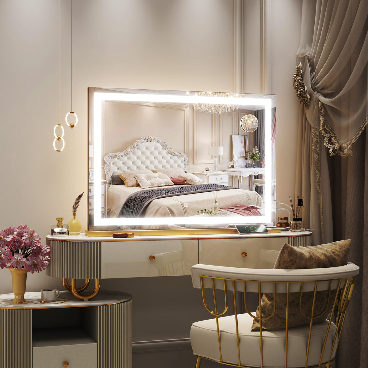 ROLOVE Vanity Mirror in a stylish makeup setup