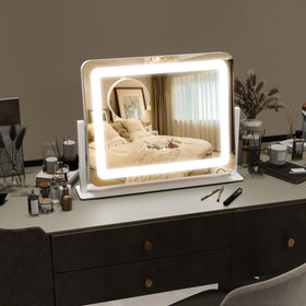ROLOVE Vanity Mirror showing 10X magnifying mirror attachment