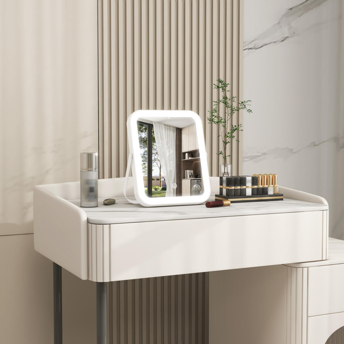 ROLOVE vanity mirror showing touch control panel