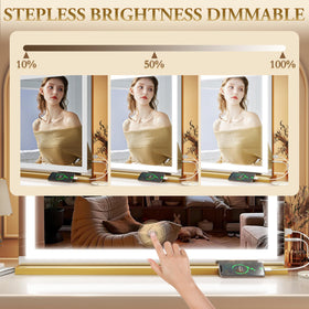 ROLOVE Vanity Mirror side view showcasing USB charging port