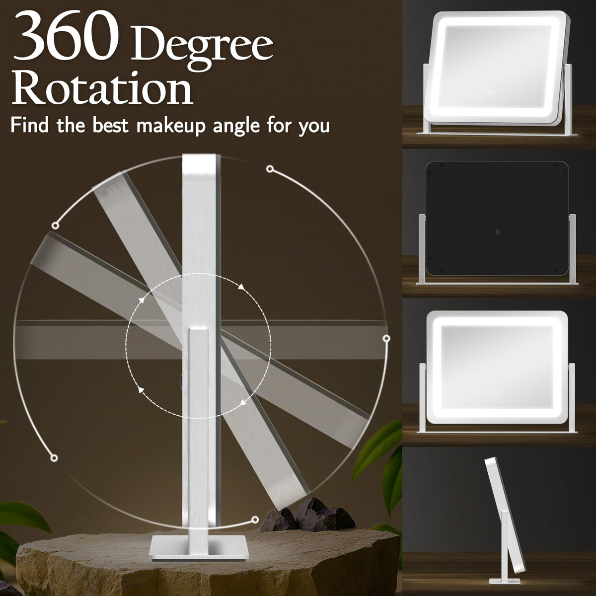 ROLOVE Vanity Mirror sleek design in a modern bedroom