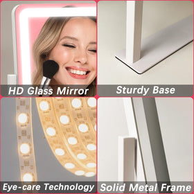 ROLOVE Vanity Mirror with Lights close-up of touch control