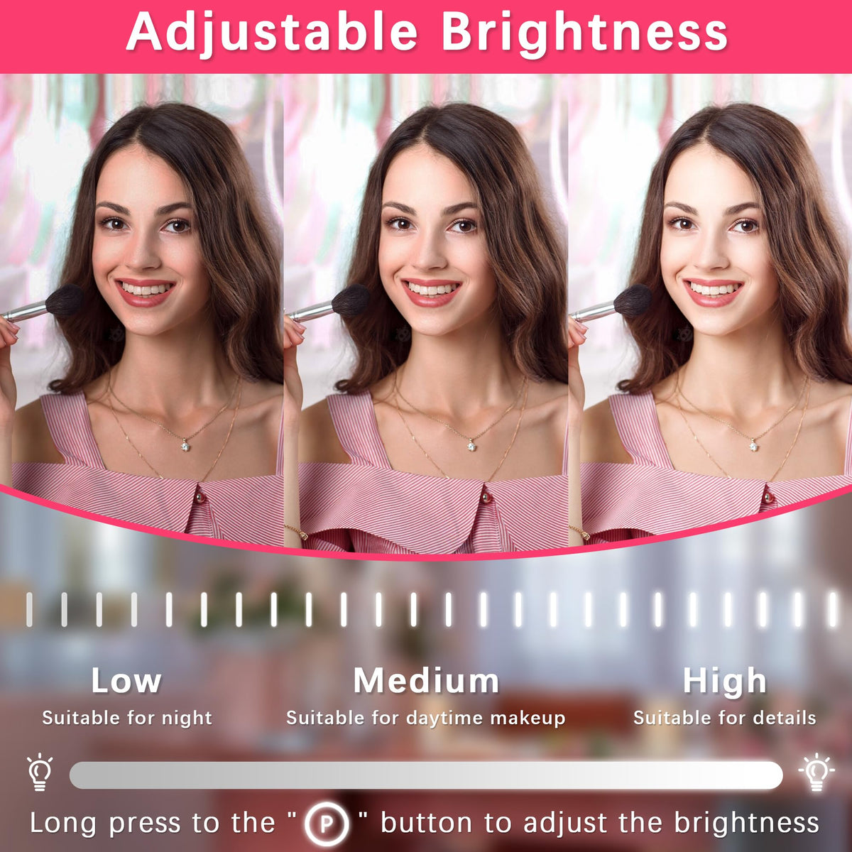 ROLOVE Vanity Mirror with smart touch control for dimming