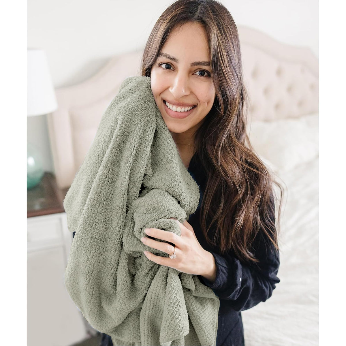 ROLSHOL hair towel wrap on a bathroom counter