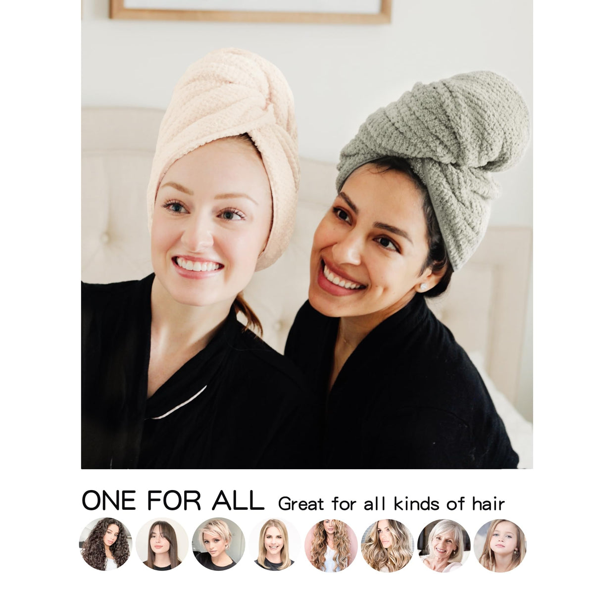 ROLSHOL hair towel wraps displayed together
