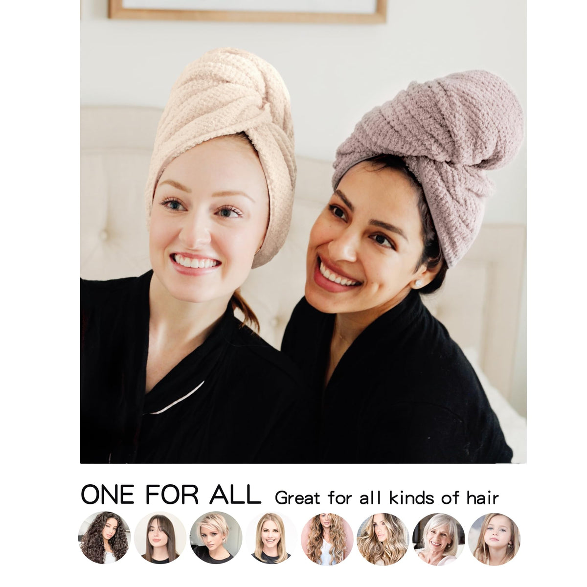 ROLSHOL hair towel wraps displayed together on a flat surface