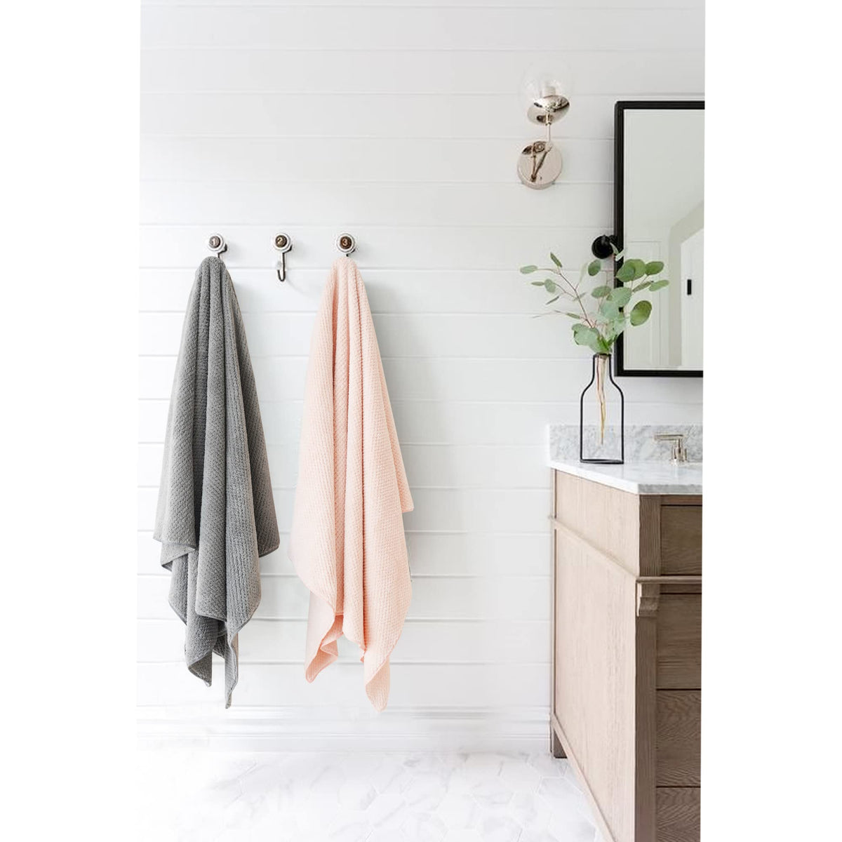 ROLSHOL microfiber hair towel wrap in lifestyle scene
