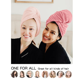 ROLSHOL Microfiber Hair Towel Wraps close-up of elastic band