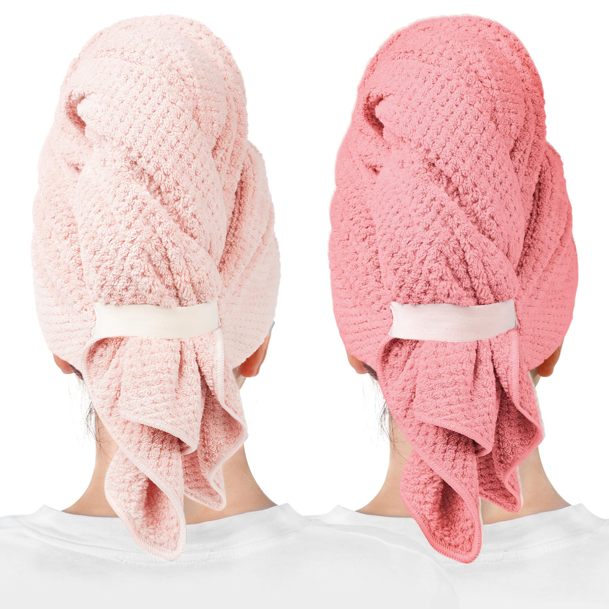 ROLSHOL Microfiber Hair Towel Wraps front view in vibrant colours