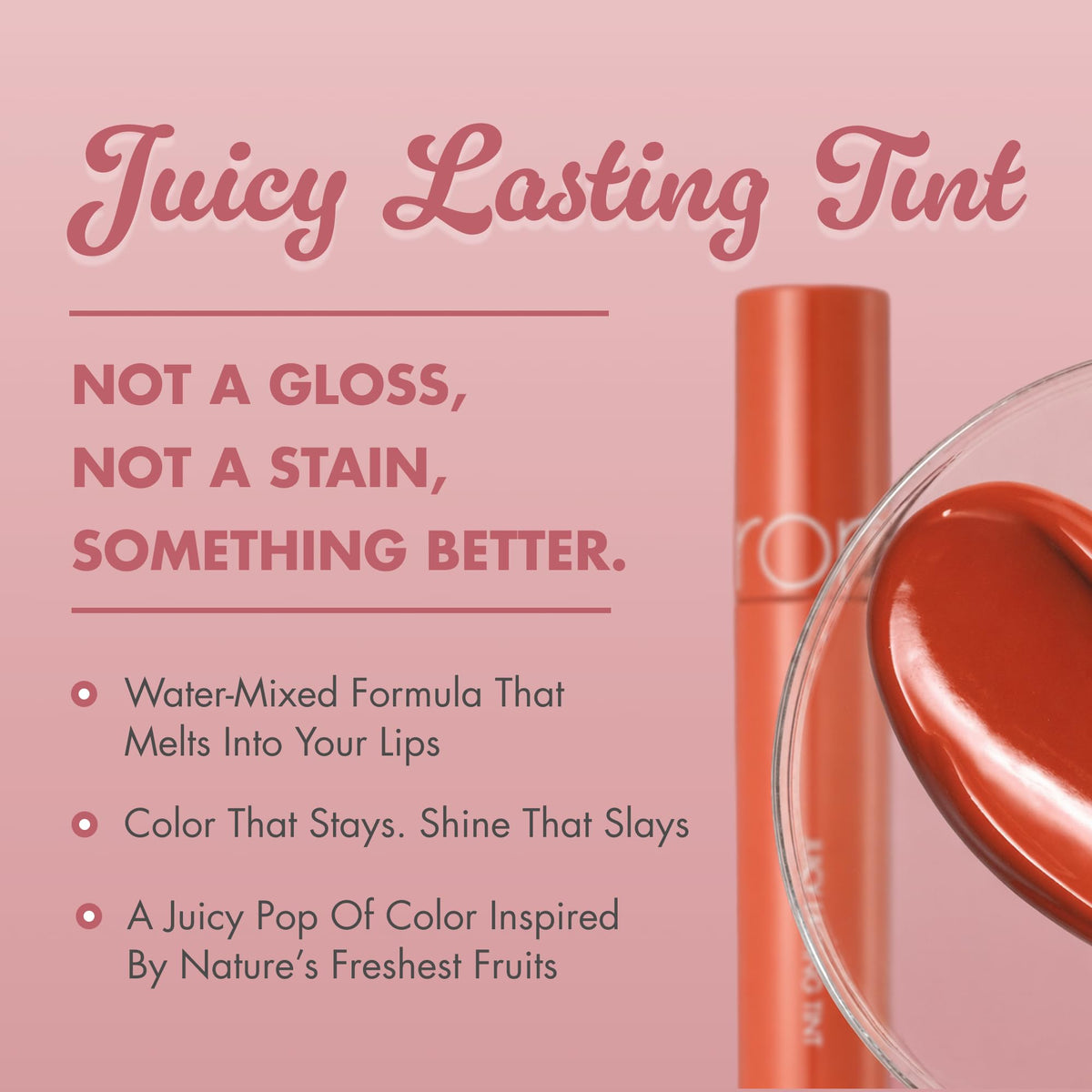 rom&nd JUICY LASTING TINT #08 Apple Brown applicator close-up