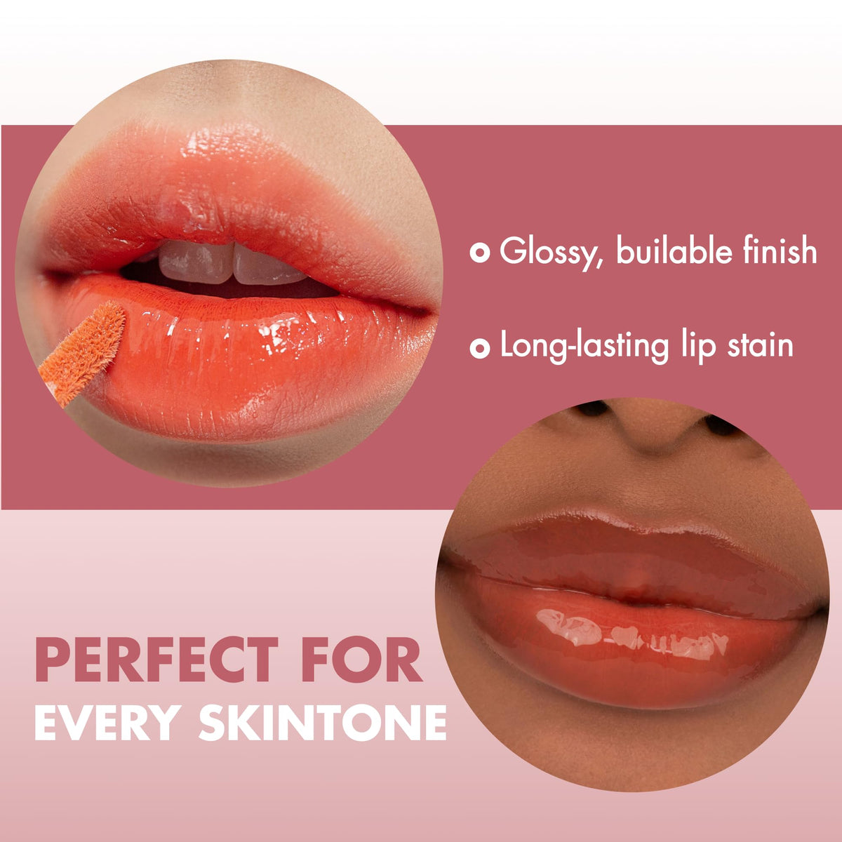 rom&nd JUICY LASTING TINT #08 Apple Brown on model lips