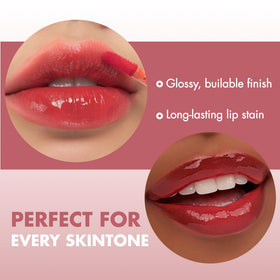 rom&nd Juicy Lasting Tint #16 Corni Soda on model lips