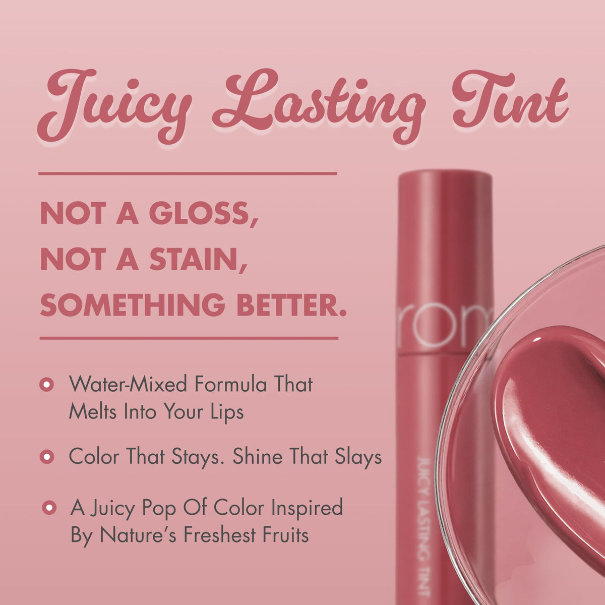 rom&nd Juicy Lasting Tint #18 Mulled Peach applicator close-up