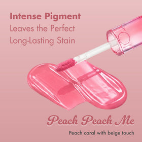 rom&nd Juicy Lasting Tint 23 Peach Peach Me applicator close-up