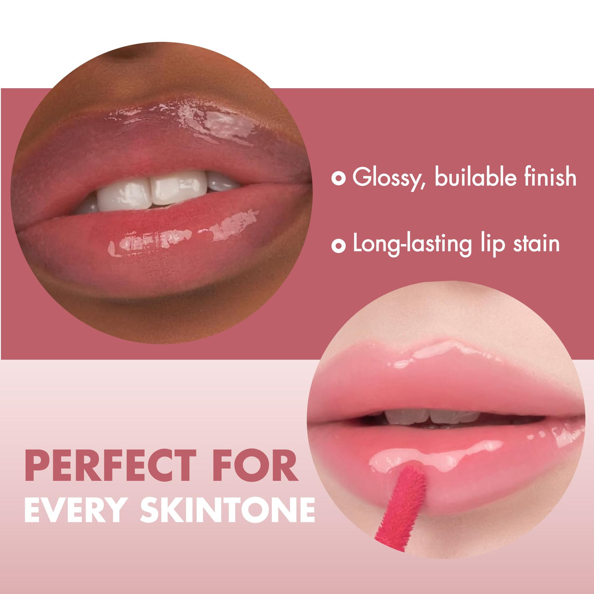 rom&nd Juicy Lasting Tint 23 Peach Peach Me on model's lips