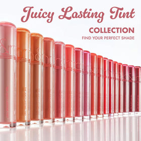 rom&nd Juicy Lasting Tint 23 Peach Peach Me texture on hand