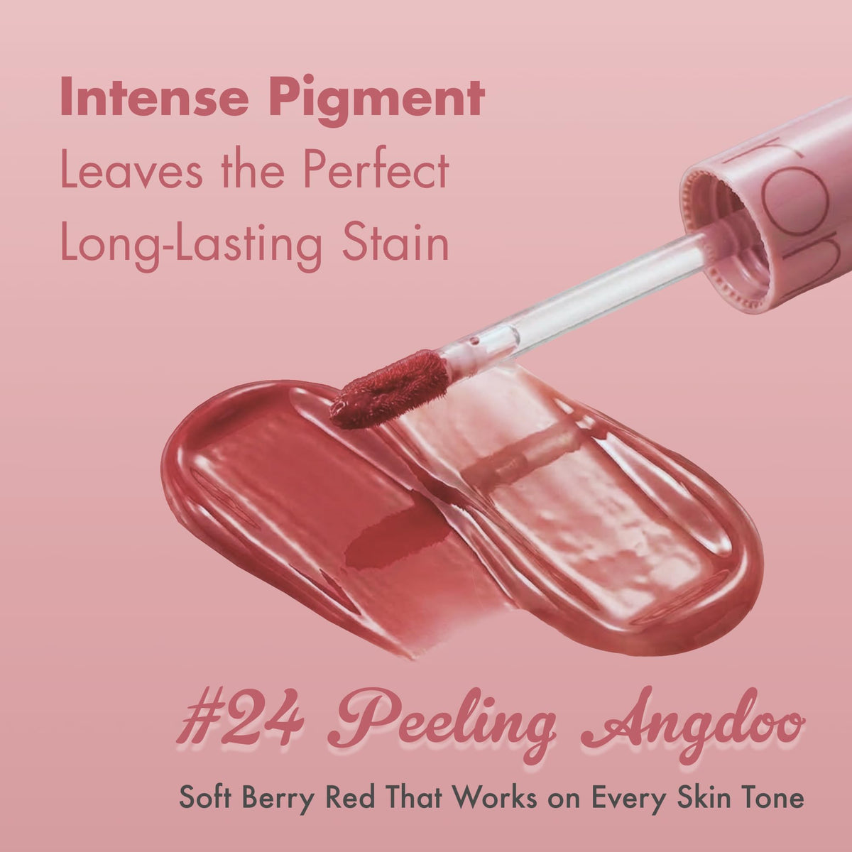 rom&nd Juicy Lasting Tint 24 PEELING ANGDOO swatch on skin