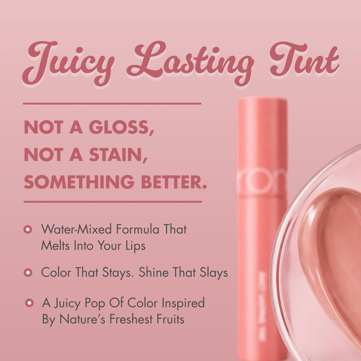 rom&nd JUICY LASTING TINT #36 Peach Honey B applicator close-up