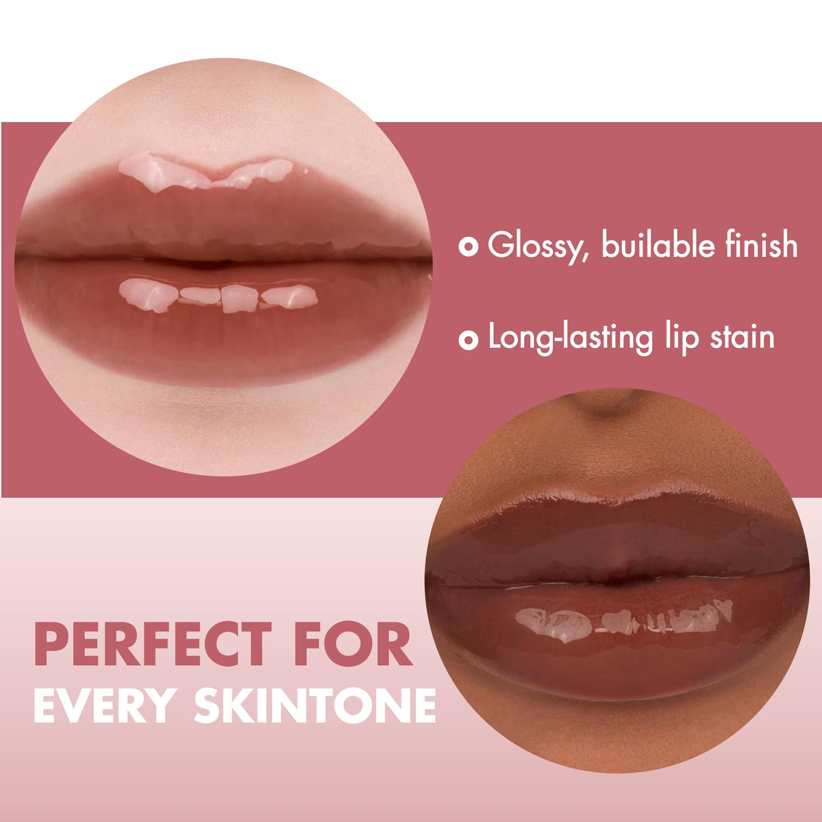 rom&nd Juicy Lasting Tint Dark Coconut glossy finish on lips