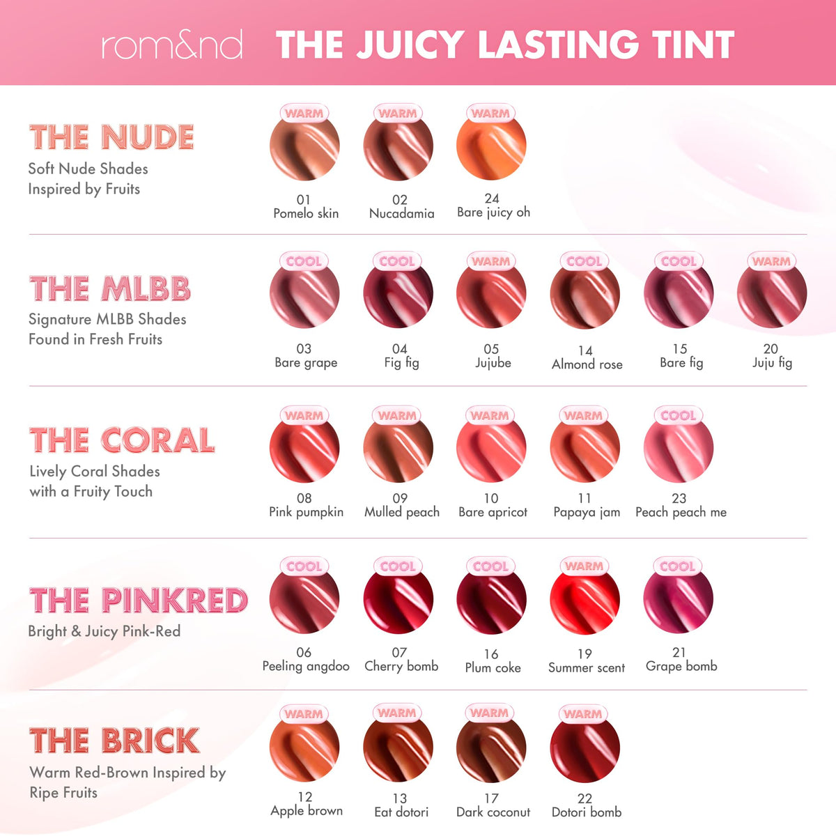 rom&nd Juicy Lasting Tint Grape Bomb 21 swatch on skin