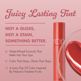 rom&nd Juicy Lasting Tint JUJUBE swatch on skin showing pigmentation