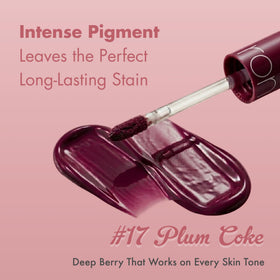 rom&nd Juicy Lasting Tint Plum Coke V1 applicator close-up