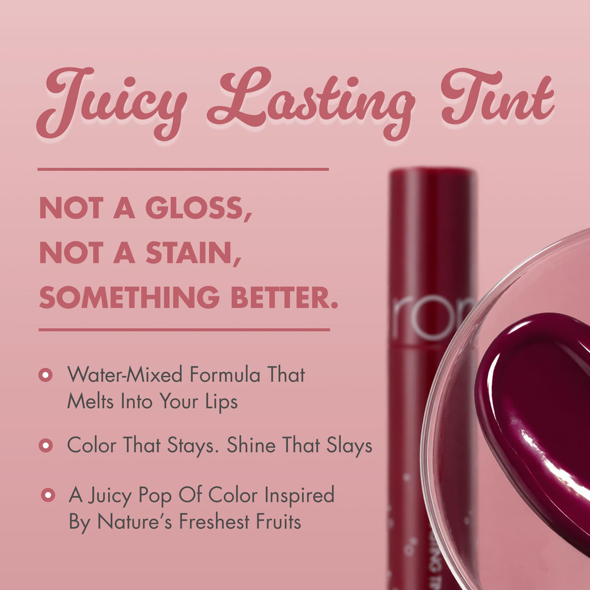 rom&nd Juicy Lasting Tint Plum Coke V1 swatch on skin