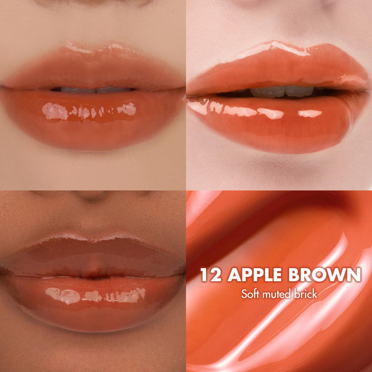 rom&nd The Juicy Lasting Tint Apple Brown swatch on skin