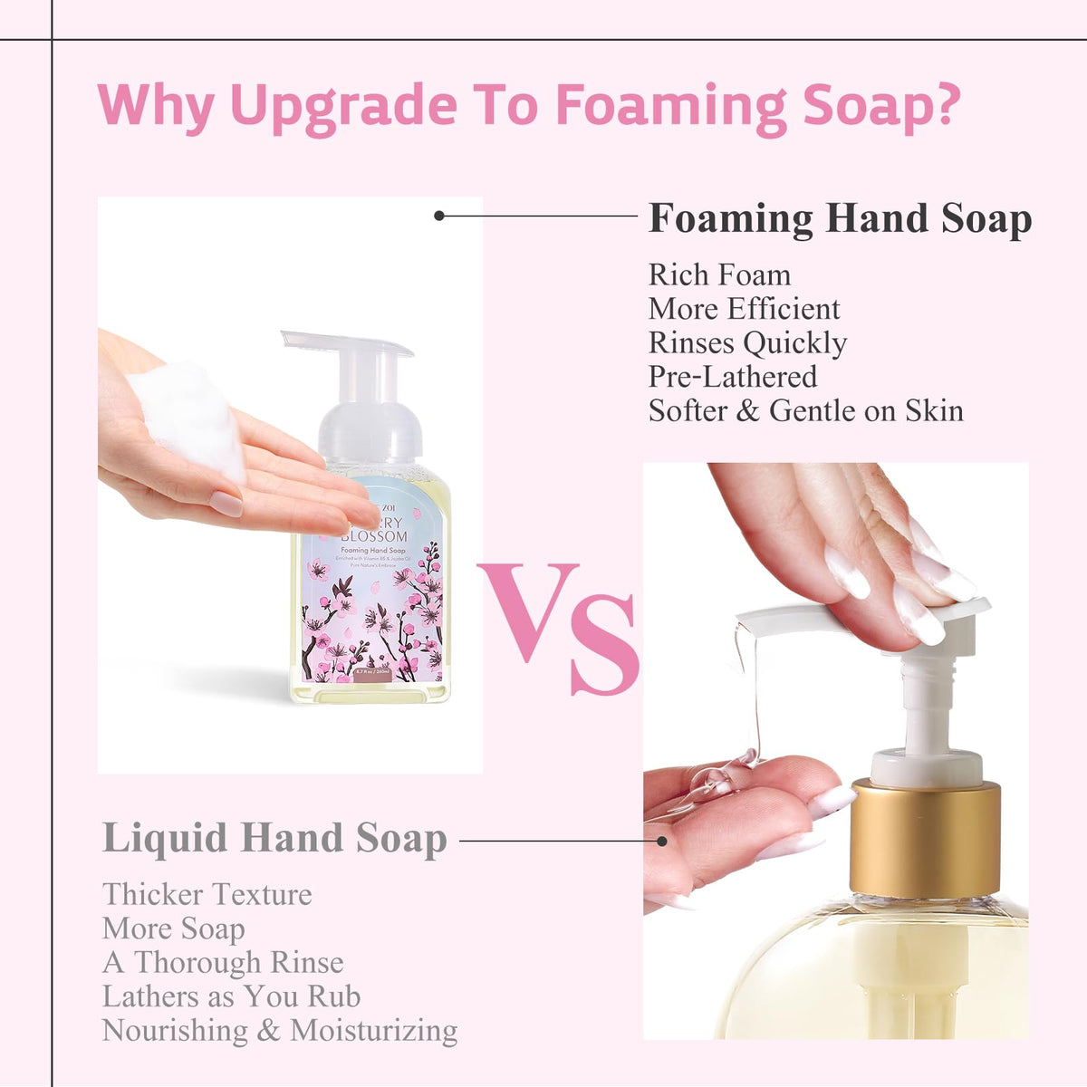ROMIIE ZOI Cherry Blossom Foaming Hand Soap 3-pack packaging