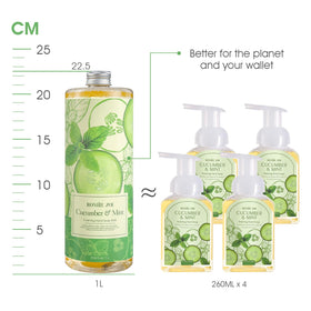ROMIIE ZOI Cucumber Mint Foaming Hand Soap bottle side view