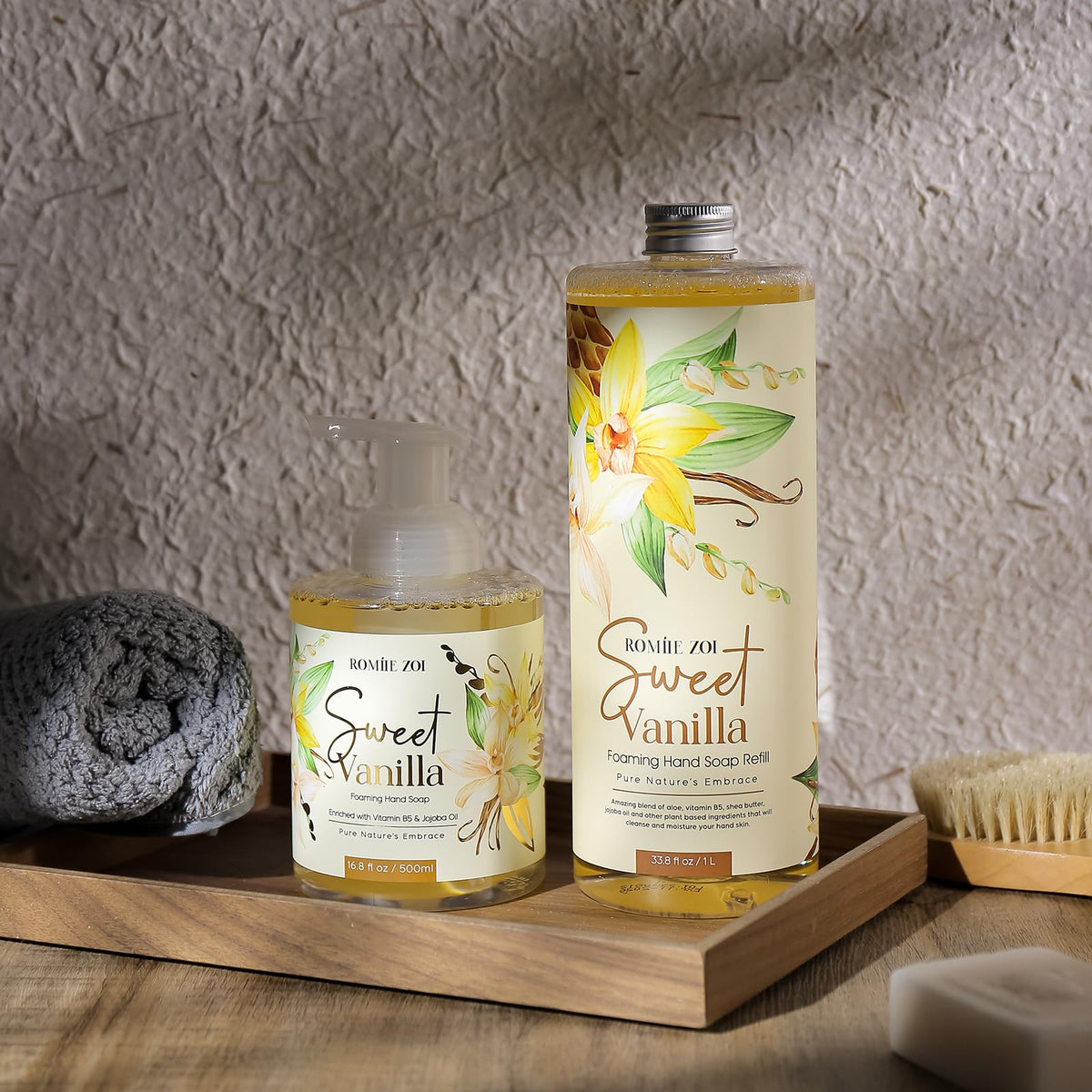 ROMIIE ZOI Foaming Hand Soap bottle with creamy foam